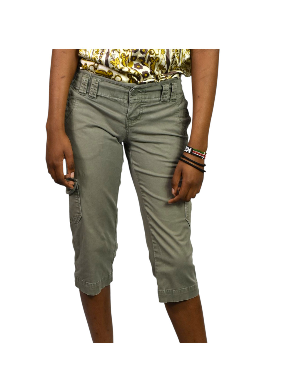 Vintage No Boundaries Shorts Green Olive Skimmer Low Rise Longline Cargo Long 3